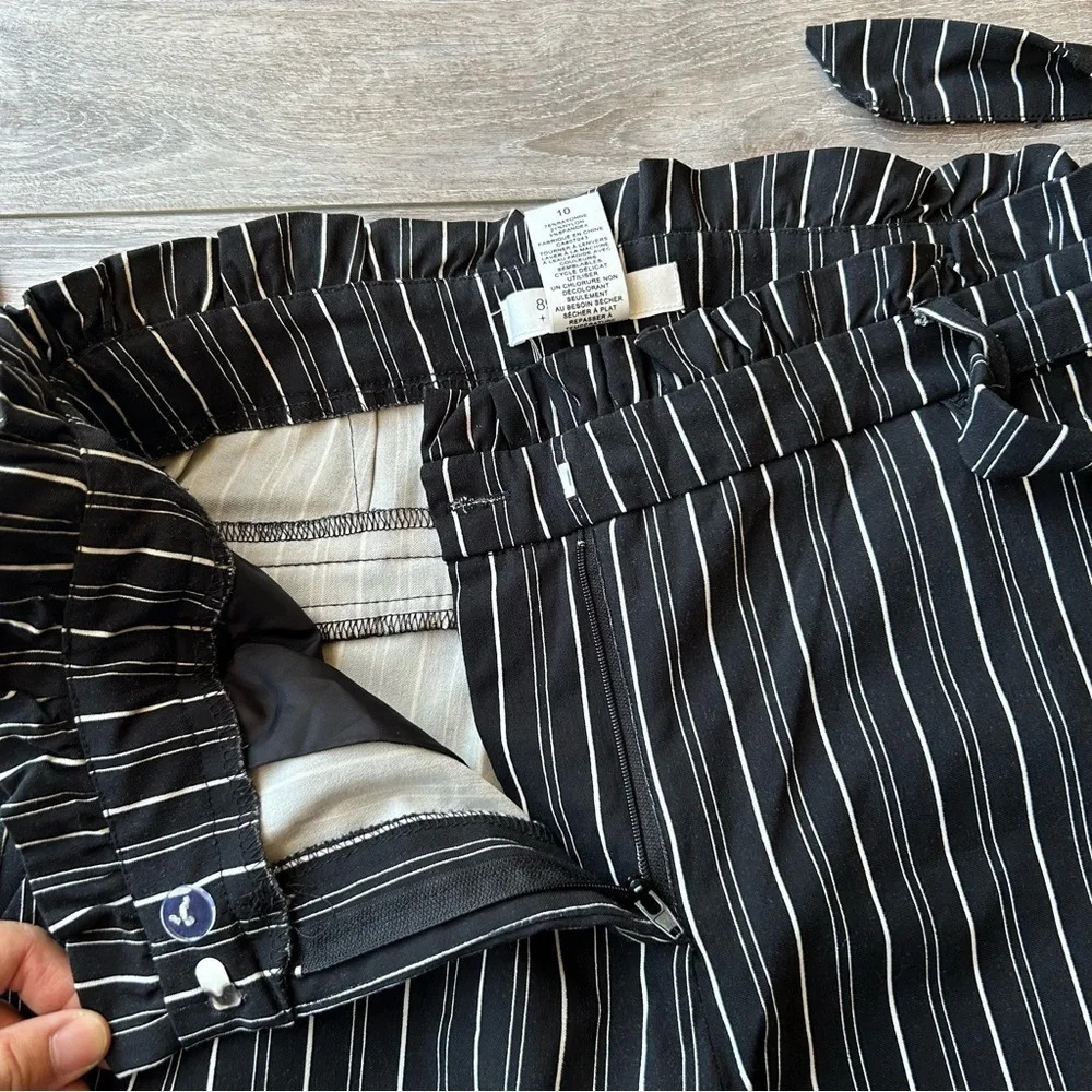 89th Madison Pinstriped  Stretch Paperbag Waist Pants - Picture 5 of 12